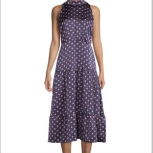 Sam‎ Edelman Pink on Navy Polka Dot Halter Dress
